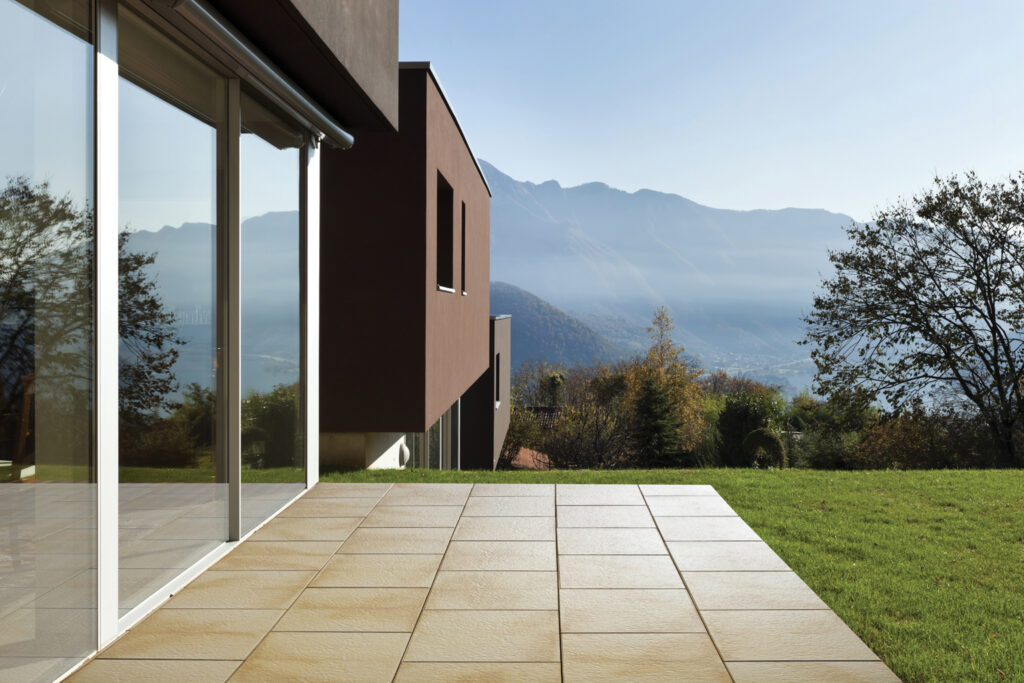 beautiful modern house with garden, outdoor