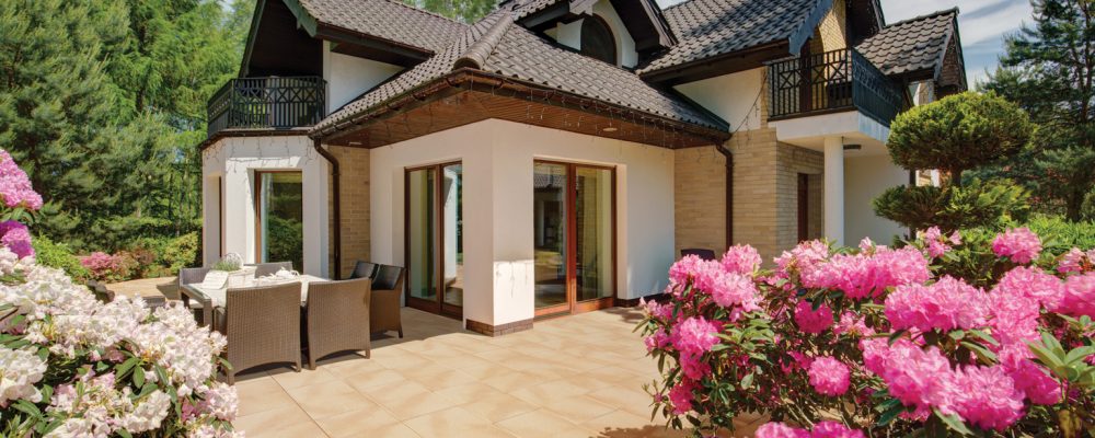 Beautiful porch at the back yard of the house