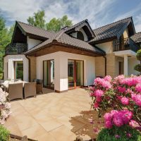 Beautiful porch at the back yard of the house
